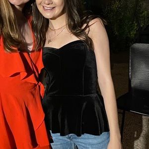 Black Velvet Corset Top! Free Press XS